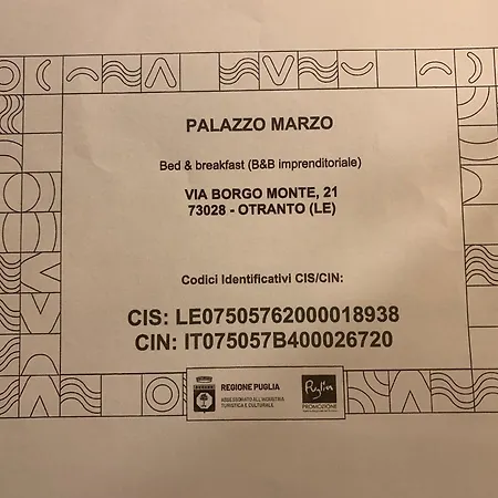 Palazzo Marzo * Otranto